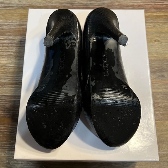 Black platform heels, open toe, size 5 - Picture 5 of 11